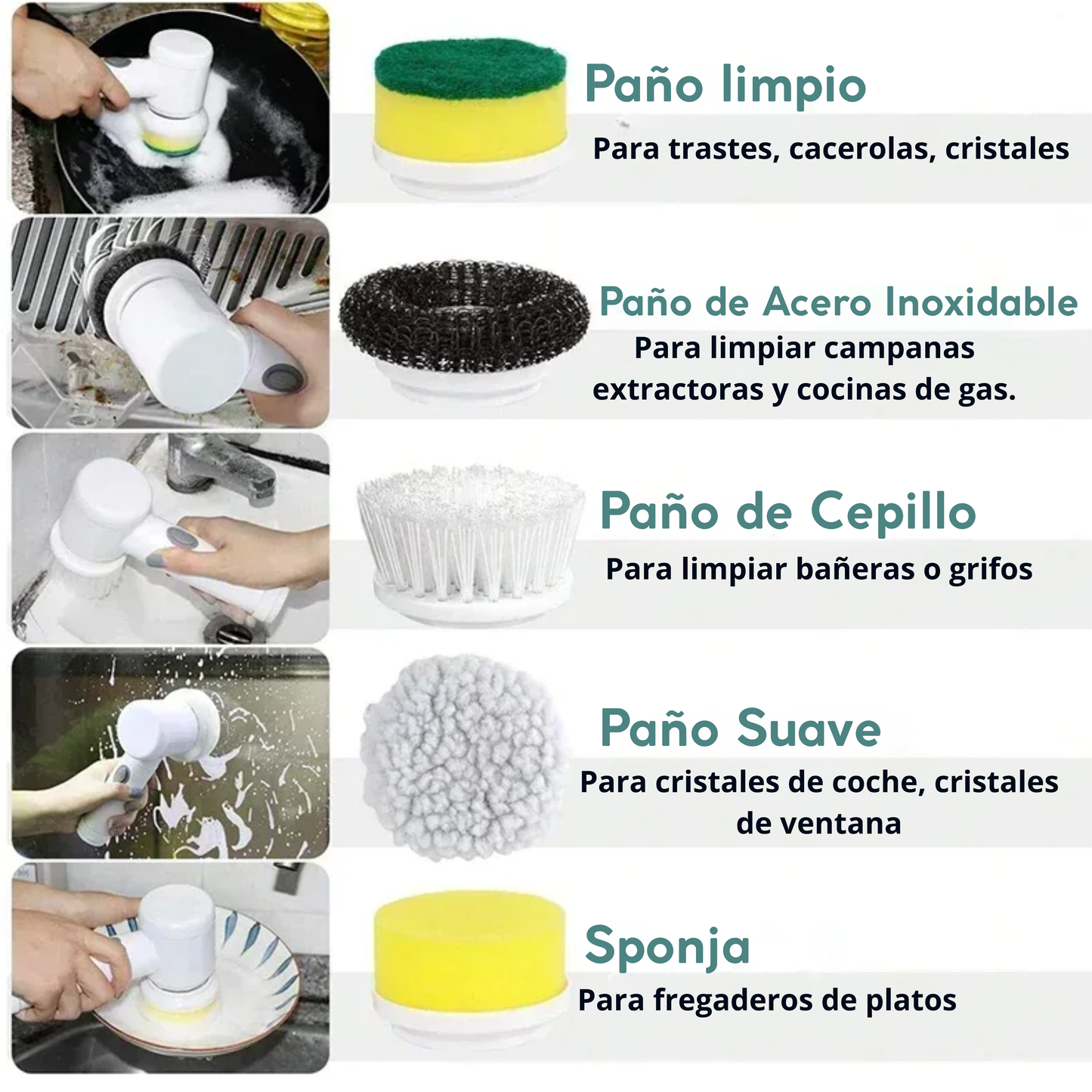 Cepillo Eléctrico Giratorio 5 en 1